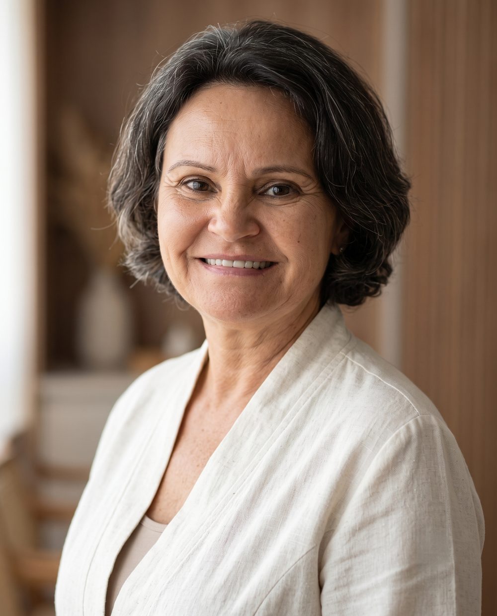 Retrato de Hilda de Oliveira, acupunturista e massoterapeuta